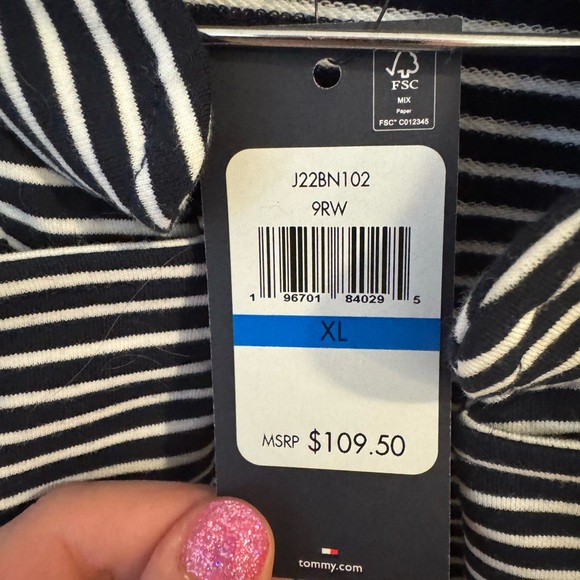 Tommy Hilfiger Navy, White & Red Striped Polo Blazer - Picture 4 of 6